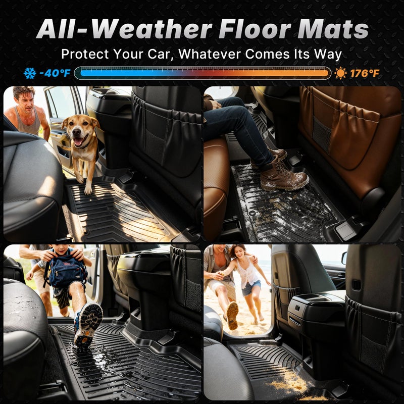 OEDRO Floor Mats Compatible with 2019-2020 Hyundai Santa Fe 5 Passenger Models, TPE All-Weather Custom Fit Floor Liners for Santa Fe, 1st and 2nd Row Car Mats Set, Black - Image 5